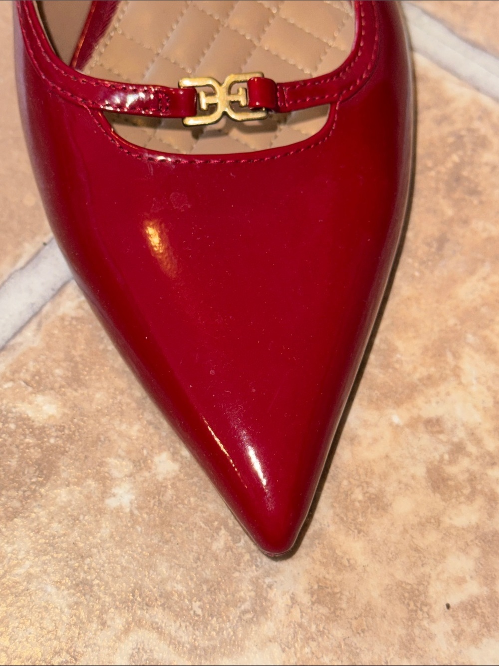 Sale 💃🏼 Sam Edelman Toni Slingback Kitten Heels Shoes Women’s Size 9.5 Red Color - Picture 3 of 17